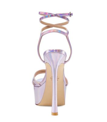 Stuart Weitzman,Sandale à plateforme Soiree 145,Sandal,Cuir verni irisé,Violet pâle Amatista