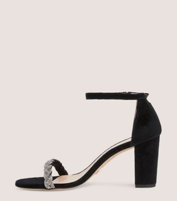 Stuart Weitzman,Nearlynude Highshine Sandal,Sandal,Velvet,Black