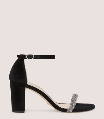 Stuart Weitzman,Sandale Nearlynude Highshine,Sandal,Velours,Noir