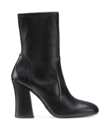 Stuart Weitzman,Curveblock 100 Bootie,Bootie,Stretch Nappa Leather,Black,Front View