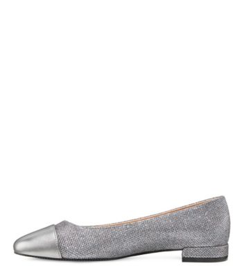 Stuart Weitzman,Sleek Flat,Flat,New noir & liquid metallic leather,Gunmetal