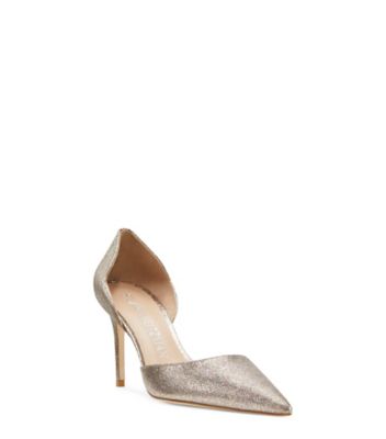 Stuart Scallop D'Orsay 85 Pump, Aurora Sparkling Silver, Product