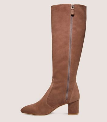 Stuart Weitzman,Botte au genou à fermeture éclair Yuliana 60,Boot,Suède,Taupe