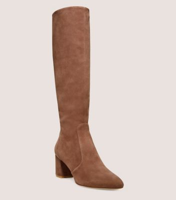 Stuart Weitzman,Yuliana 60 Knee-High Zip Boot,Boot,Suede,Taupe,Side View