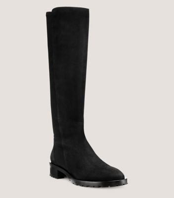 Stuart Weitzman,5050 KNEE-HIGH LUG BOOT,Rubber,Boots,Pull Tab,Day Party,Black,Side View