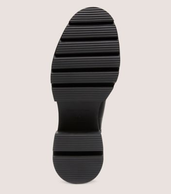 ALLISON Black Leather Block Heel Ankle Bootie