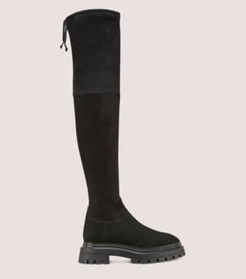 Stuart Weitzman,BOTTE BEDFORDLAND,Boot,Suède extensible,Noir