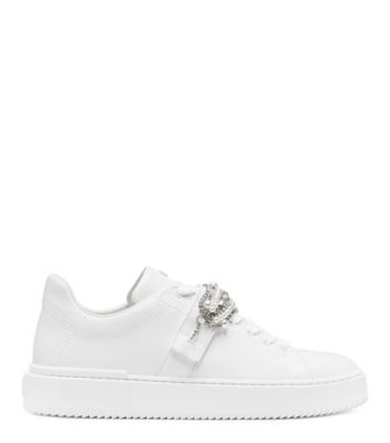 Stuart Weitzman,Espadrille Pearldrop,Sneaker,Cuir,Blanc,Front View