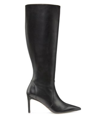 Stuart Weitzman,Stuart 85 Knee-High Zip Boot,Boot,Nappa Leather,Black,Front View