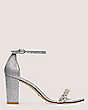 Stuart Weitzman,Nearlynude Highshine Sandal,Sandal,New Noir,Silver,Front View