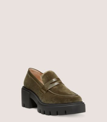 Stuart Weitzman,Soho Loafer,Loafer,Velvet,Cargo Green