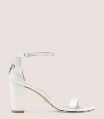 Stuart Weitzman,Disney X SW Nearlynude Sandal,Sandal,Satin & crystal,White & Clear