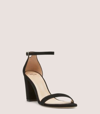 Stuart Weitzman,Disney X SW Nearlynude Sandal,Sandal,Suede & crystal,Black,Side View