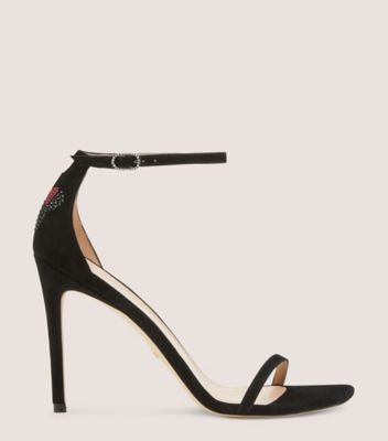 Stuart Weitzman,Sandale Nudistcurve 100 Disney X SW,Sandal,Suède et cristaux Swarovski,Noir