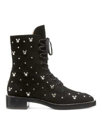 Stuart Weitzman,Disney X SW Sondra Bootie,Bootie,Suede & Swarovski crystals,Black & Clear