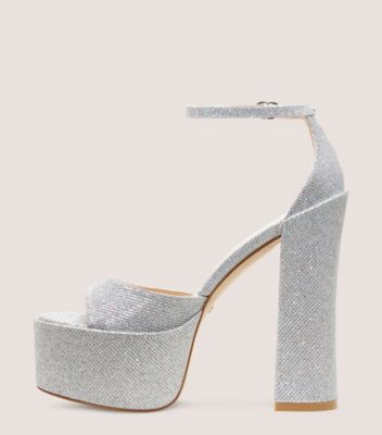 Stuart Weitzman,Sandale à plateforme Skyhigh 145,Sandal,Nouveau noir,Cristal