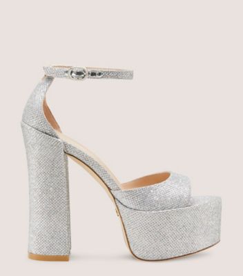 Stuart Weitzman,Sandale à plateforme Skyhigh 145,Sandal,Nouveau noir,Cristal,Front View