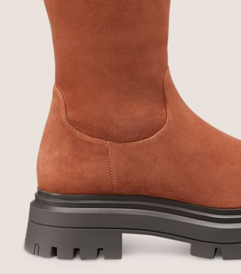 Stuart Weitzman,Botte au-dessus du genou Bedford,Boot,Suède sport hydro et rason,Cappuccino/Crème