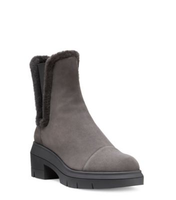 Stuart Weitzman,Norah Chill Bootie,Bootie,Hydro sport suede & shearling,Slate Gray