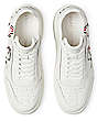 Stuart Weitzman,Lunar Rabbit Sneaker,Flat,Printed action leather,White,Top View