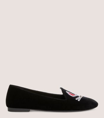 Stuart Weitzman,Lunar Rabbit Loafer,Loafer,Velvet,Black