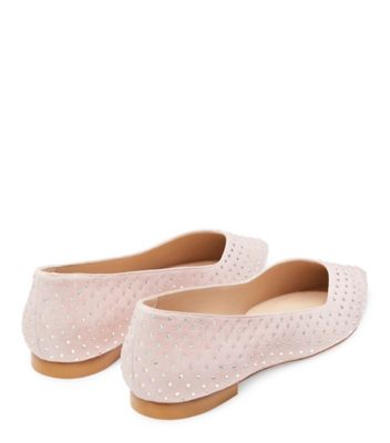 Stuart Weitzman,Anny Shine Flat,Flat,Suede & crystal,Ballet & Clear