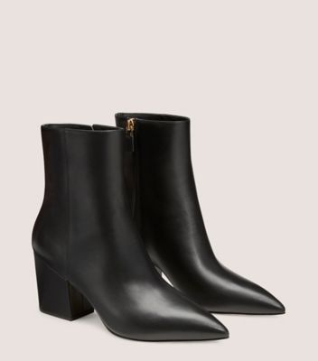 Stuart Weitzman,AVENUE 75 BLOCK BOOTIE,Leather,Rubber,Bootie,Day Party,,Angle View