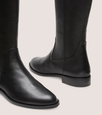 Stuart Weitzman,EQUESTRIAN ZIP BOOT,Leather,Rubber,Riding,Casual,Black,Detailed View