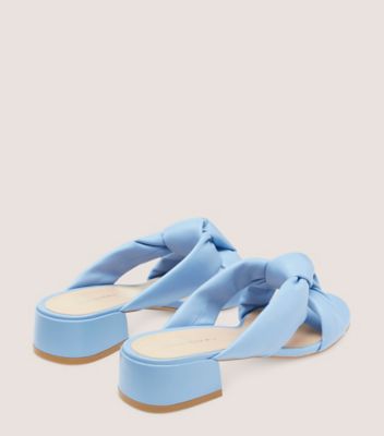 Stuart Weitzman,Mule Vacay Block 25,Sandal,Cuir nappa,Centaurée bleuet