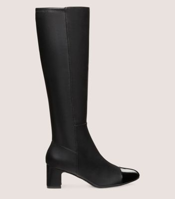 Stuart Weitzman,MILLA 60 KNEE-HIGH BOOT,Boot,Nappa & patent leather,Black,Front View