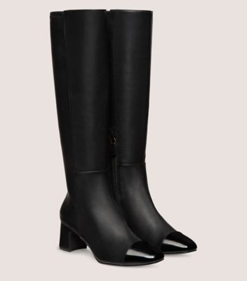 Stuart Weitzman,MILLA 60 KNEE-HIGH BOOT,Boot,Nappa & patent leather,Black,Angle View