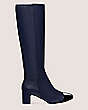 Stuart Weitzman,MILLA 60 KNEE-HIGH BOOT,Boot,Nappa & patent leather,Navy Blue & Black,Front View