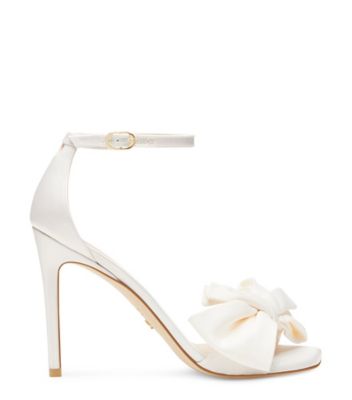 Stuart Weitzman,Nudistcurve Loveknot 100 Sandal,Sandal,Satin blend,Ivory