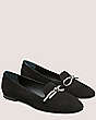 Stuart Weitzman,SW Bow Loafer,Loafer,Suede,Black,Angle View
