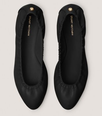Stuart Weitzman,Flat,Cuir nappa,Noir