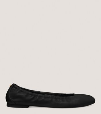 Stuart Weitzman,Flat,Cuir nappa,Noir,Front View