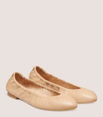 Stuart Weitzman,Flat,Cuir nappa,Beige Doré,Angle View