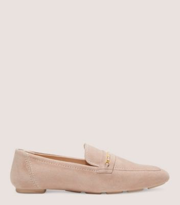 Stuart Weitzman,Crystal Deco Jet Loafer,Loafer,Sport Suede,Cipria