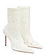 Stuart Weitzman,Stuart Cosmic 100 Bootie,Bootie,Stretch satin & crystal,White & Clear,Angle View