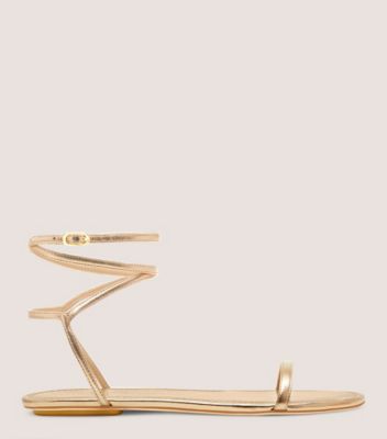 Stuart weitzman gold sales flat sandals