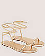 Stuart Weitzman,Barelynude Flat Sandal,Sandal,Liquid Metallic Leather,Ballet,Angle View