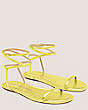 Stuart Weitzman,Sandale plate Barelynude,Sandal,Cuir métallique liquide,Lime des Keys,Angle View