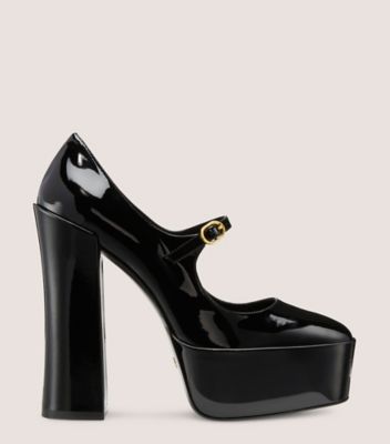 Stuart Weitzman,SKYHIGH 145 MARY JANE PLATFORM PUMP,Pumps,Fabric,Party,Black