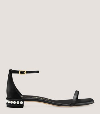 Stuart Weitzman,Nudistcurve Pearl Flat Sandal,Sandal,Iridescent patent leather,,Front View