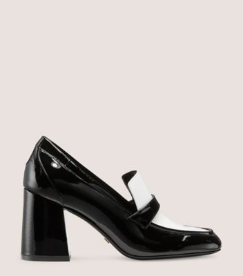 Stuart Weitzman,SLEEK 85 LOAFER,Loafer,Patent leather,,Front View