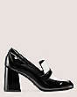 Stuart Weitzman,SLEEK 85 LOAFER,Loafer,Patent leather,Black & White,Front View