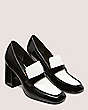 Stuart Weitzman,SLEEK 85 LOAFER,Loafer,Patent leather,Black & White,Angle View