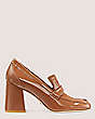 Stuart Weitzman,SLEEK 85 LOAFER,Loafer,Patent leather,Cappuccino,Front View