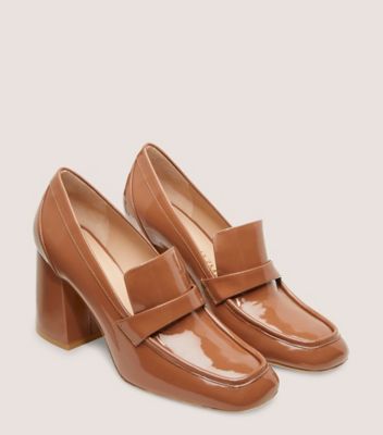 Stuart Weitzman,FLÂNEUR SLEEK 85,Loafer,Cuir verni,Cappuccino