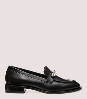 Stuart Weitzman,Palmer Pendant Loafer,Loafer,Smooth Leather,Black